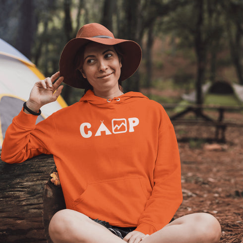 This cozy and comfortable Camping hoodie is the ultimate must-have for anyone who loves the great outdoors.